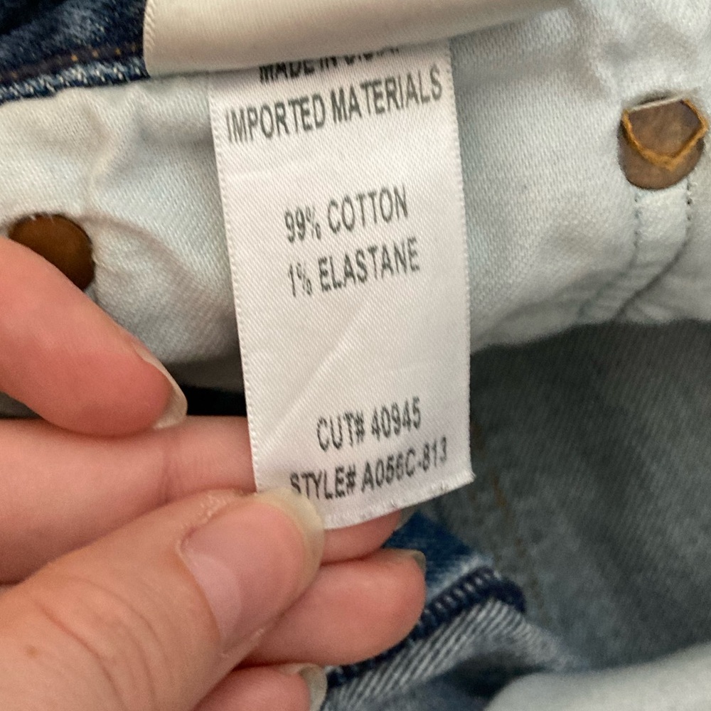 AGOLDE Blue Riley High Rise Straight Crop Jeans Distressed - Picture 6 of 10